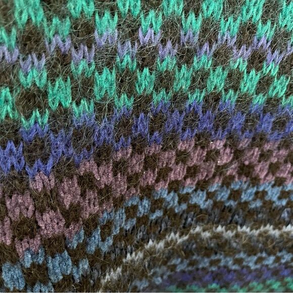 VINTAGE! 90s Express Tricot Turtleneck Sweater Dress Mohair black stripe small - Picture 4 of 5